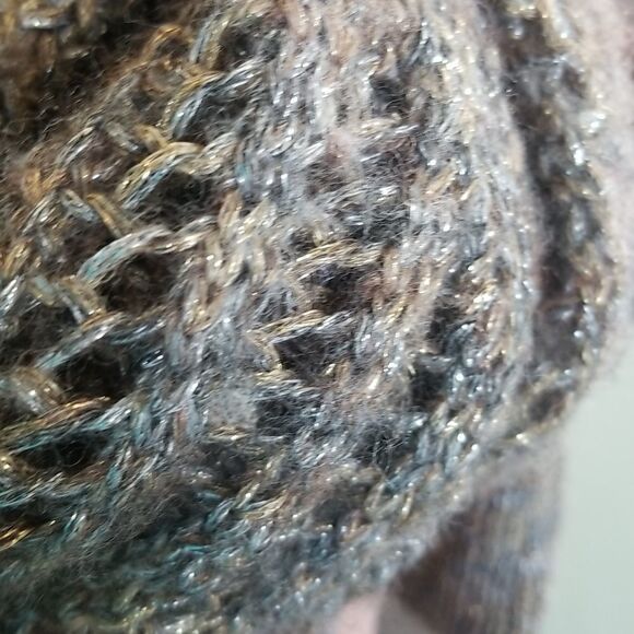 Chico's Wool Blend Cowl Neck Metallic Accent Lightweight Sweater - Picture 5 of 9
